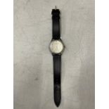 A VIERGIMES WRISTWATCH WITH A BLACK LEATHER STRAP