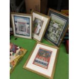 FOUR FRAMED PRINTS OF ORIENTAL SCENES