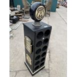 A PETROL PUMP STYLE WINE RACK