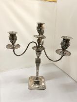A DECORATIVE REGENCY STYLE CANDLEABRA TO HOLD FOUR CANDLES
