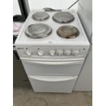 A WHITE BEKO ELECTRIC OVEN AND HOB