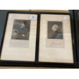 A PAIR OF FRAMED ENGRAVINGS OF BRIDGEWATER CANAL ENGINEERS, ONE BEING FRANCIS EGERTON THE DUKE OF