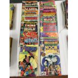 A COLLECTION OF 18 MARVEL COMICS TO INCLUDE AVENGERS, X-MEN, HULK, SPIDERWOMAN, CAPTAIN AMERICA,