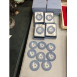 A COLLECTION OF BOXED WEDGWOOD JASPERWARE CHRISTMAS ORNAMENTS