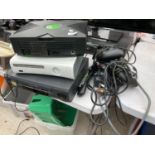 AN XBOX 360, AN XBOX AND A SONY VHS PLAYER