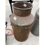 A VINTAGE CAST IRON MILK CHURN (A/F)