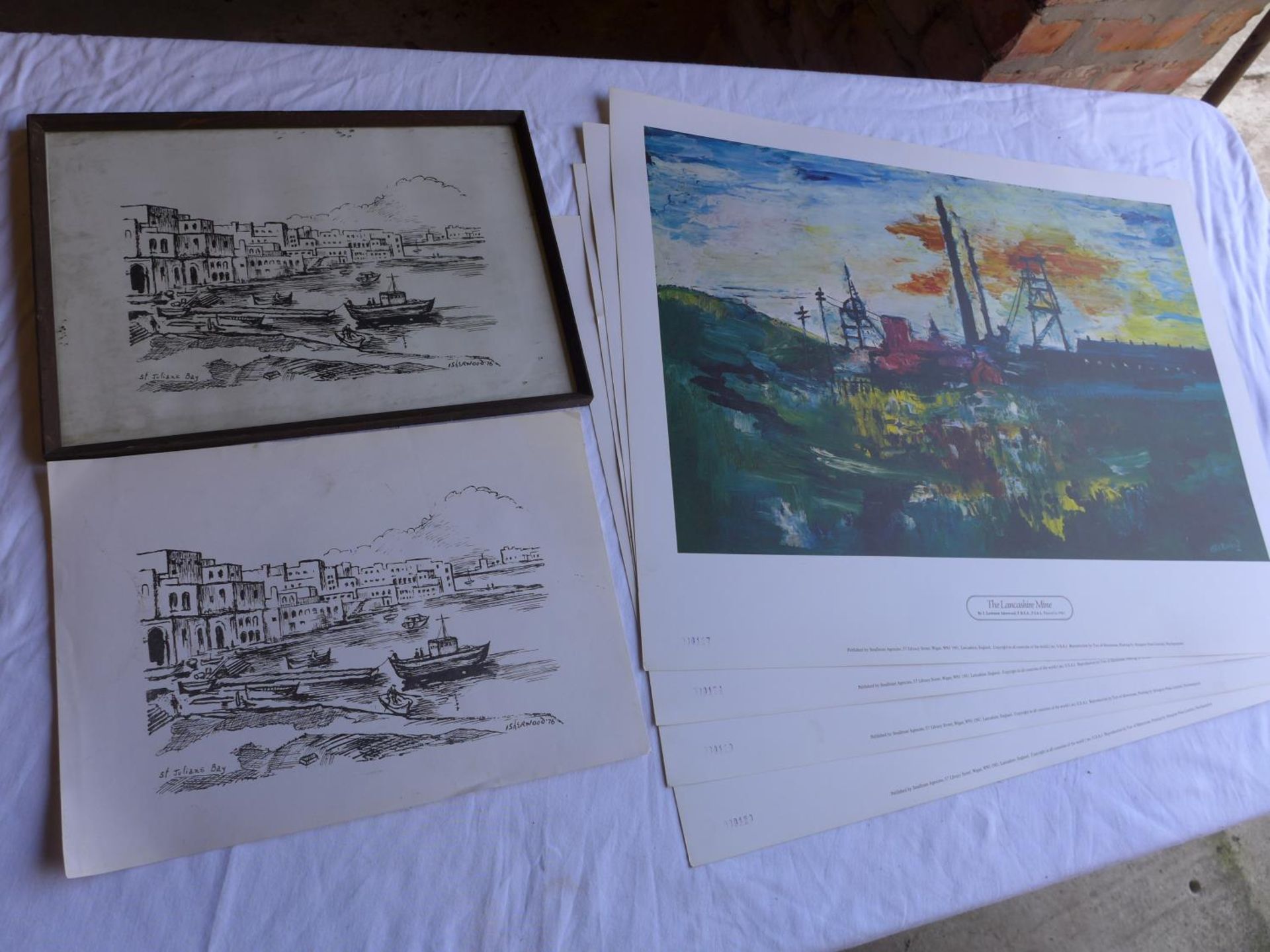JAMES LAWRENCE ISHERWOOD FOUR COLOURED PRINTS OF "THE LANCASHIRE MINE", EACH 40X60CM, PRINT WITH - Image 4 of 4