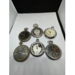 SIX VARIOUS POCKET WATCHES FOR SPARE OR REPAIR