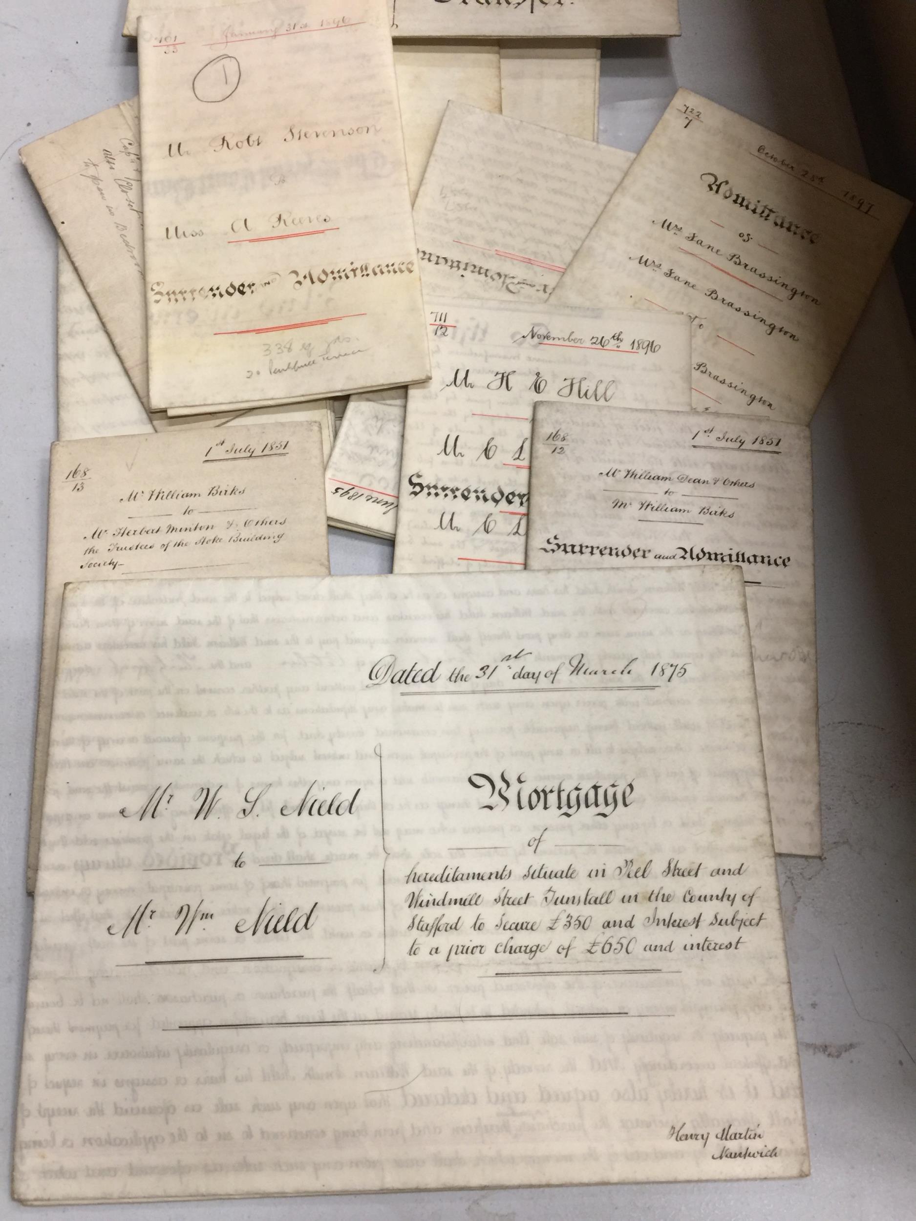 A COLLECTION OF EPHEMERA OF DOCUMENTS RELATING TO MORTGAGES, ETC - Bild 3 aus 6