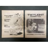 TWO VINTAGE COPIES OF TWYLIGHT FILM REVIEW FANZINE BY J.R.CAMBELL