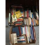A LARGE QUANTITY OF FICTION AND NON FICTION BOOKS INCLUDING FOOTBALL, COOKERY, DICTIONARIES, JOHN