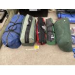AN ASSORTMENT OF CAMPING ITEMS TO INCLUDE A TWO MAN TENT AND FURTHER TENTS ETC