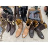 A LARGE COLLECTION OF GENTS COWBOY BOOTS FROM SIZE 10.5-12