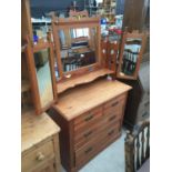 A VICTORIAN SATINWOOD DRESSING CHEST, 36" WIDE