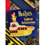 A BEATLES 'YELLOW SUBMARINE' METAL SIGN 30.5CM X 30.5CM