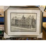 AN ORIGINAL SKETCH OF FARNWORTH GRAMMAR SCHOOL SIGNED 'L. A. CLIFF BA 99' PROFESSIONALLY FRAMED