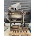 A LARGE VINTAGE INDUSTRIAL MOTORISED POLISHING MACHINE