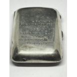 A HALLMARKED CHESTER CIGARETTE CASE WITH ENGRAVING RELATING TO A MASONIC LODGE MEMBER AND THEIR