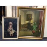 TWO VINTAGE FRAMED PRINTS TO INCLUDE PEARS SOAP GIRL IN WHITE DRESS
