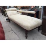 AN EDWARDIAN CHAISE LOUNGUE