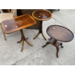 THREE SMALL MAHOGANY OCCASIONAL TABLES