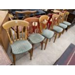 SIX VICTORIAN STYLE KITCHEN CHAIRS (5+1)