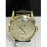 A BENRUS VINTAGE SUB DIAL WRIST WATCH SEEN WORKING BUT NO WARRANTY ENGRAVED