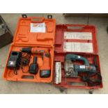 A BOSCH ELECTRIC JIGSAW AND A SPIT BATTERY DRILL