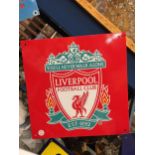 A LIVERPOOL FOOTBALL CLUB METAL SIGN 30.5CM X 30.5 CM