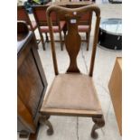 A SINGLE QUEEN-ANNE STYLE DINING CHAIR