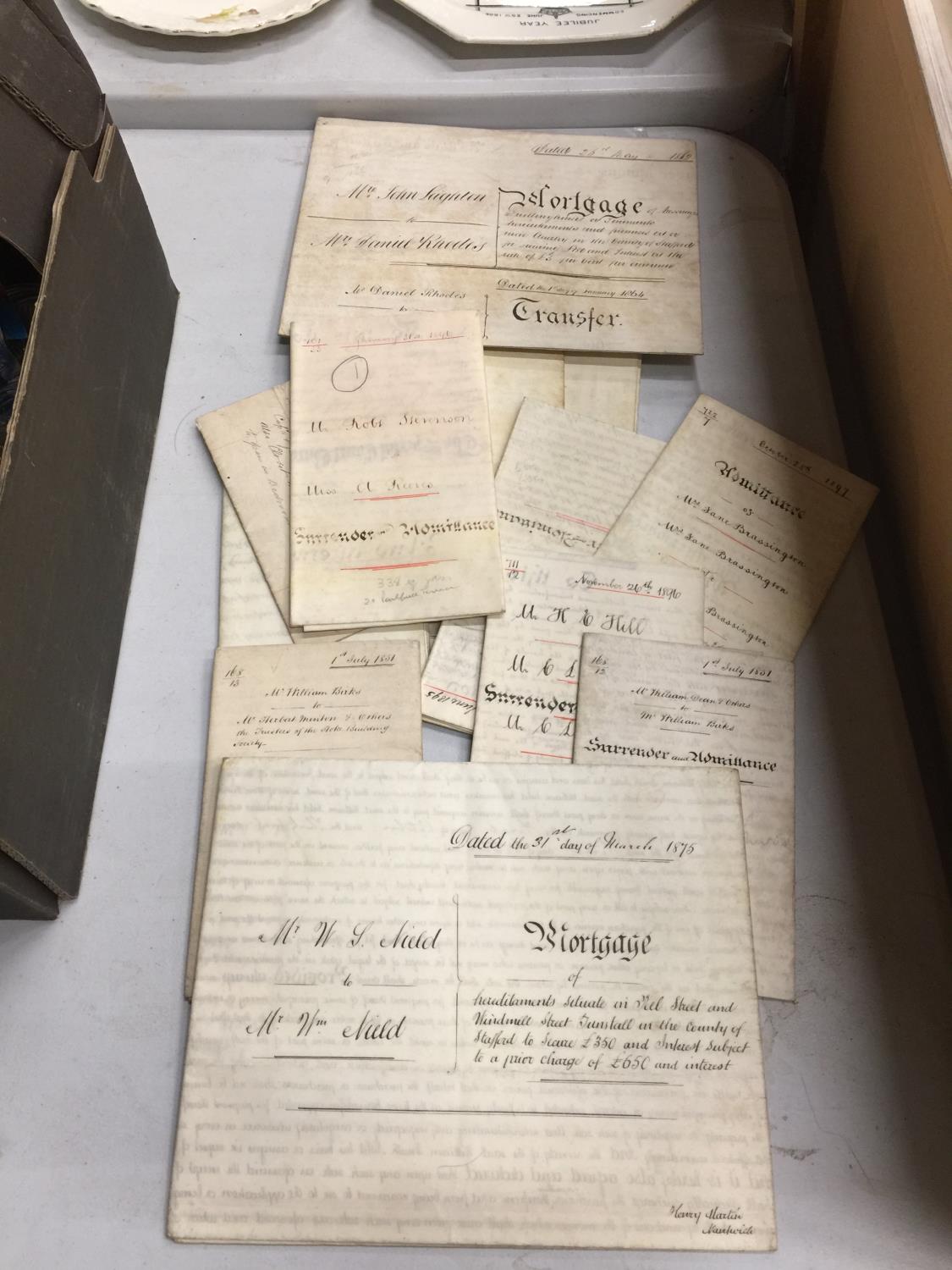 A COLLECTION OF EPHEMERA OF DOCUMENTS RELATING TO MORTGAGES, ETC - Bild 2 aus 6