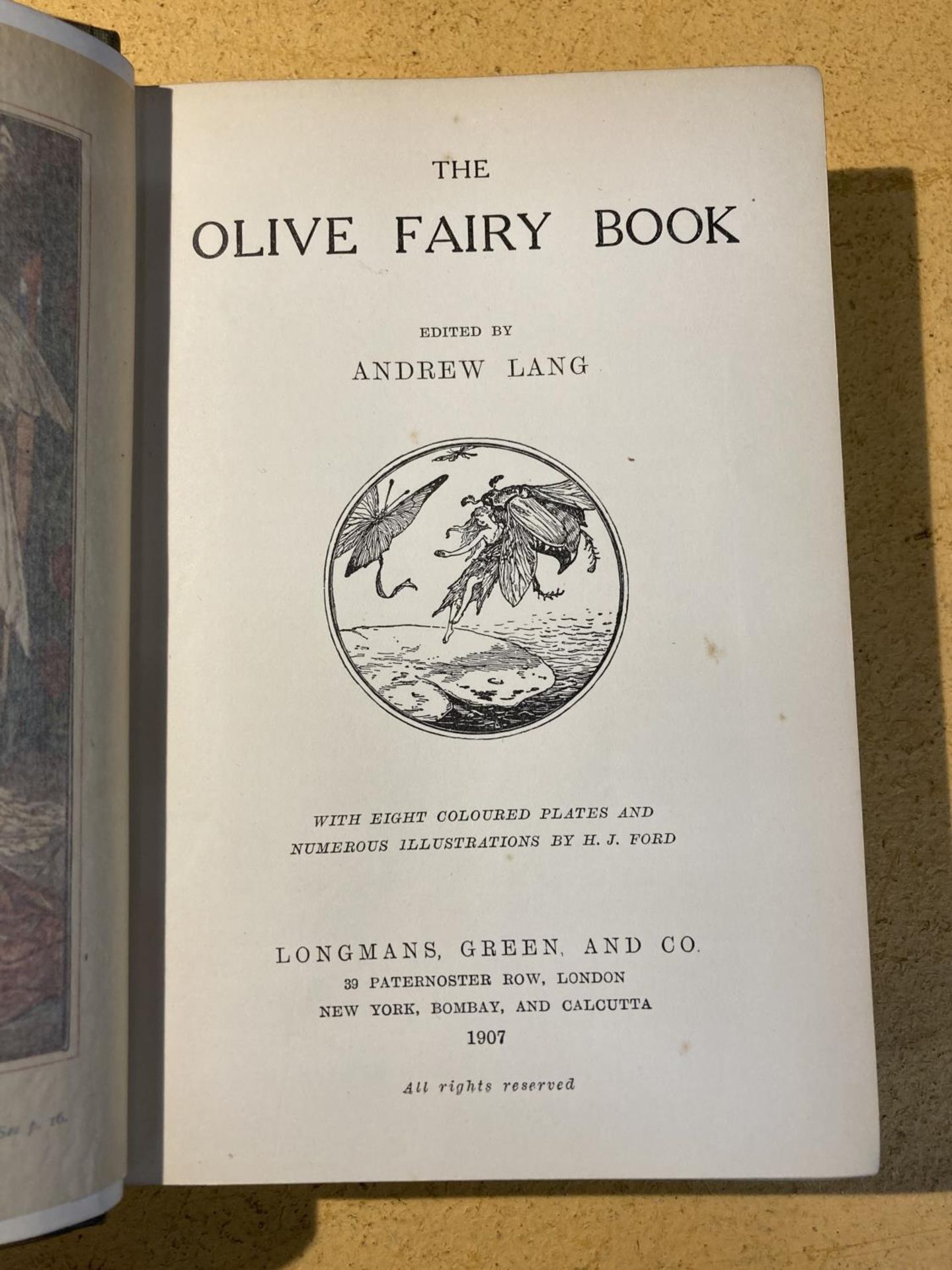 A 1907 FIRST EDITION THE OLIVE FAIRY BOOK - ANDREW LANG - PUBLISHED BY LONGMANS, GREEN AND CO, - Image 3 of 3