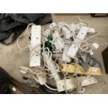 A LARGE ASSORTMENT OF EXTENSION LEADS