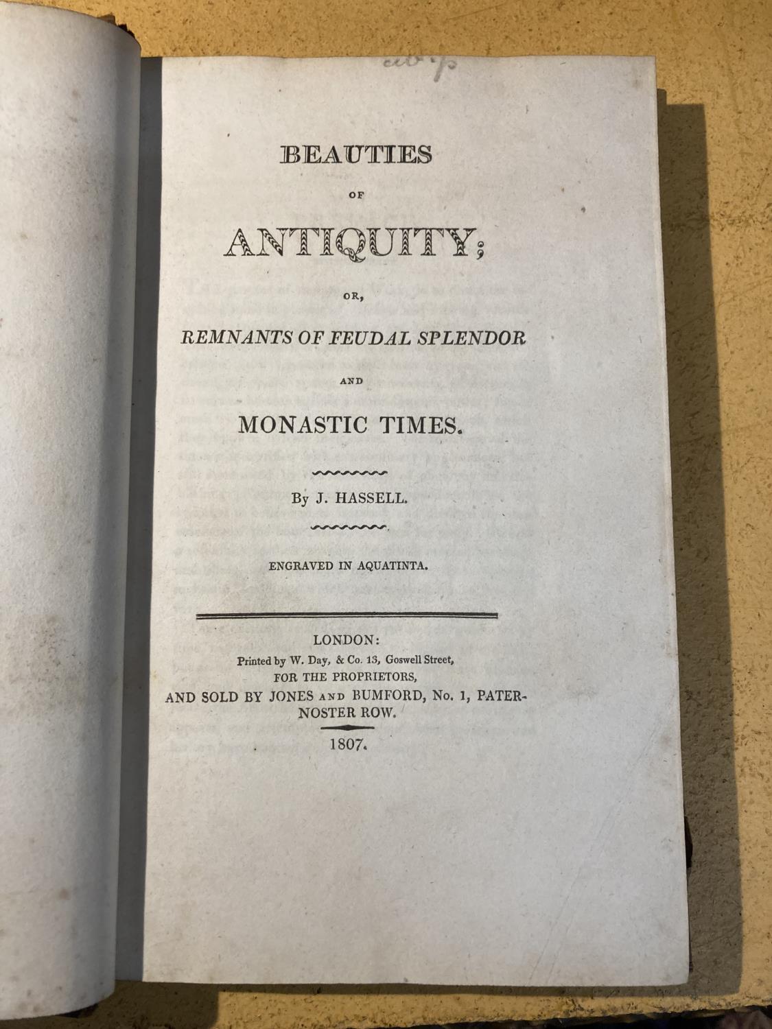 THE BEAUTIES OF ANTIQUITY - J HASSELL - 1807 PRINTED BY W DAY, MARBLE EFFECT BOARDS - Image 5 of 5