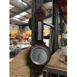 A BRITISH MADE ANEROID BAROMETER HEIGHT 68CM