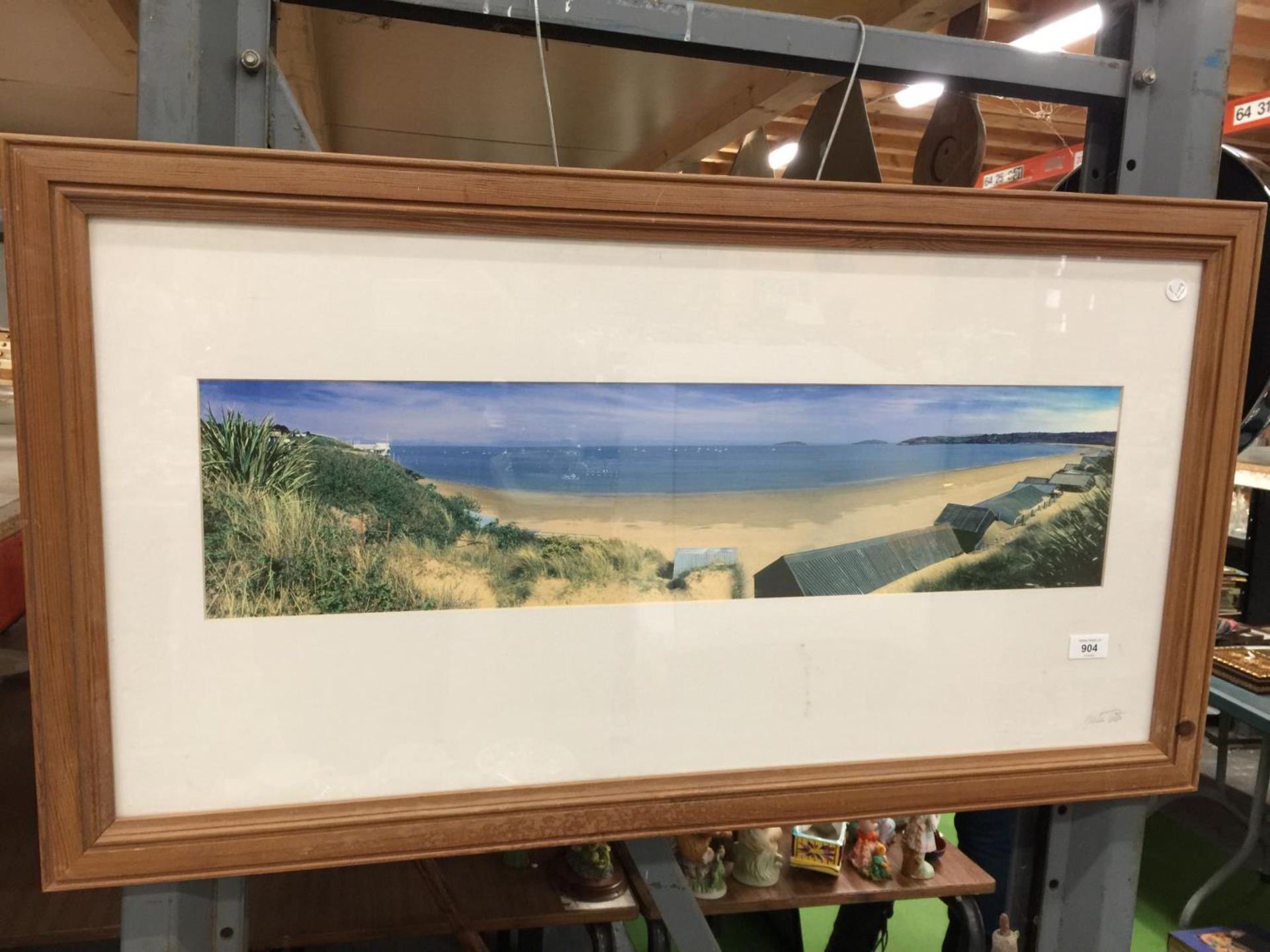 TWO LARGE FRAMED PHOTOGRAPHS OF THE BEACH AND SEA AT ABERSOCH 98CM X53CM - Image 2 of 4