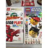 A QUANTITY (4) OF LEGO BOOKS - TWO WITH FIGURES - INCLUDING STAR WARS 'THE VISUAL DICTIONARY, '