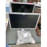 TWO SAMSUNG MONITORS AND POWER CABLES