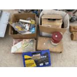 AN ASSORTMENT OF ITEMS TO INCLUDE SCREWS, SAWS AND A SANDER ETC