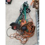 AN ASSORTMENT OF GARDEN TOOLS TO INCLUDE FLYMO AND BLACK AND DECKER STRIMMERS