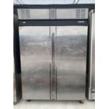 A FOSTER TWO DOOR STAINLESS STEEL CHILLER, 54.5" WIDE