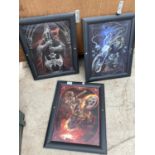 THREE FRAMED 3D HOLOGRAPHIC PRINTS