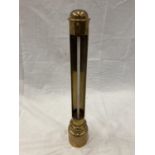 A HEAVY BRASS SHIP'S THERMOMETER BY G.H.ZEAL LONDON SERIAL NUMBER W.I.S 6298/C HEIGHT 38CM