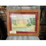 A FRAMED WATERCOLOUR OF ATTINGHAM HALL BY REG LEWIS