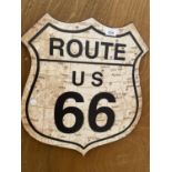 A TIN ROUTE 66 SIGN