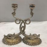 A PAIR OF SISLVER PLATED CANDLESTICKS IN THE FORM OF SERPENTS