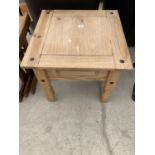 A MEXICAN PINE LAMP TABLE, 23" SQUARE