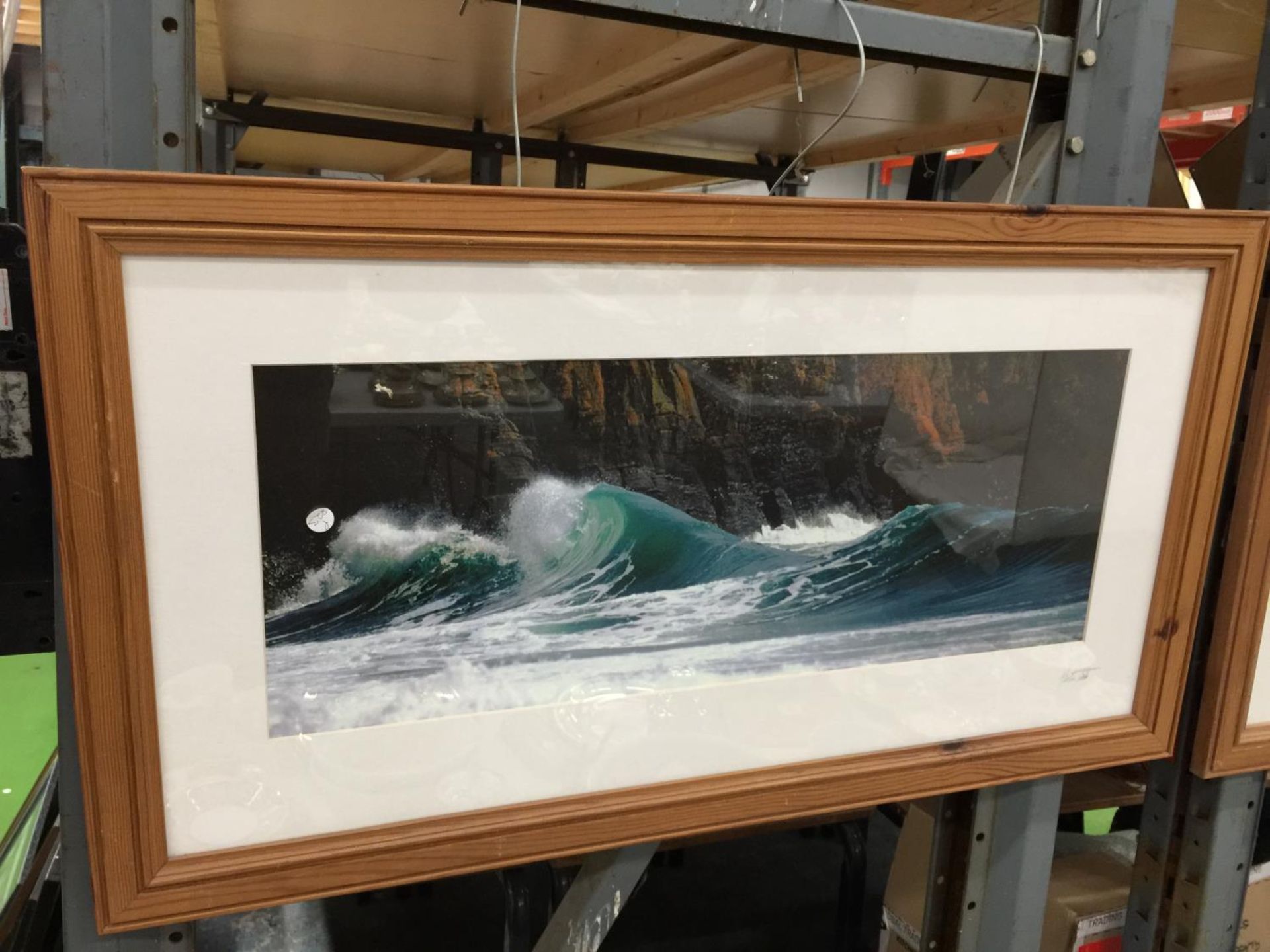 TWO LARGE FRAMED PHOTOGRAPHS OF THE BEACH AND SEA AT ABERSOCH 98CM X53CM - Image 3 of 4