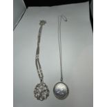 TWO MARKED SILVER NECKLACES WITH PENDANTS