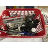 A QUANTITY OF STATIONERY ITEMS INCLUDING BOTTLES OF INK, PEN CARTRIDGES, GEL REFILLS, PENCIL